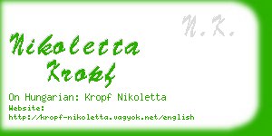 nikoletta kropf business card